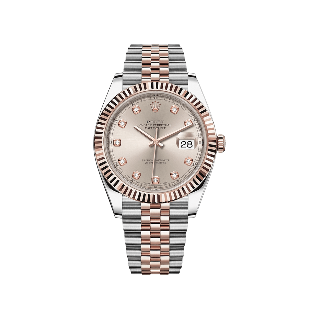 2025 Watch Datejust 126331 Stainless Steel Rose Gold Sundust Diamond Dial Jubilee
