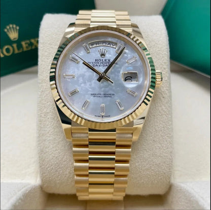 Women And Man Day Date heaven How stunning is this 36-40mm Datejust with a mother of pearl dial watch
