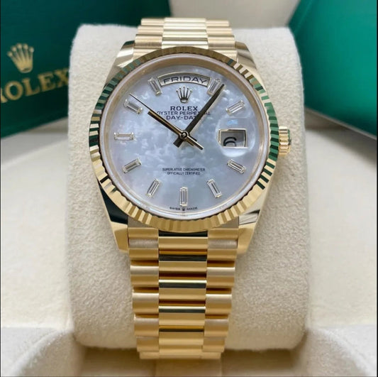 Women And Man Day Date heaven How stunning is this 36-40mm Datejust with a mother of pearl dial watch