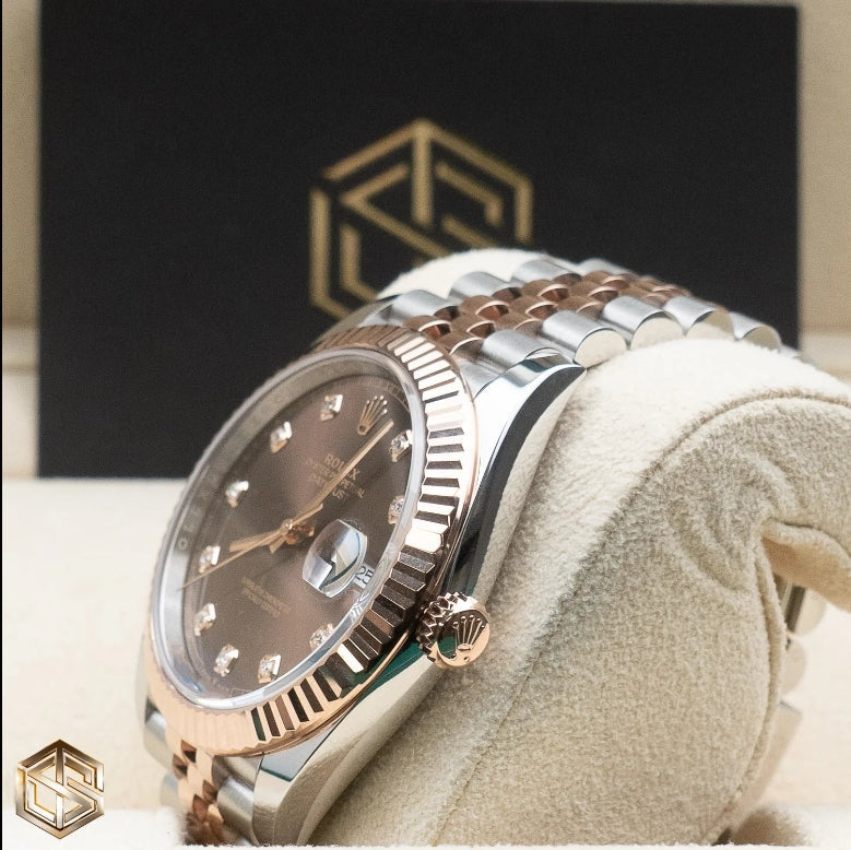 Women And Man Datejust 41 126331 Everose Chocolate Diamond Dial Jubilee Bracelet 2023 Watch