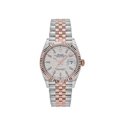 2025 Watch Datejust 126231 Rose Gold Stainless Steel Silver Fluted Motif Dial