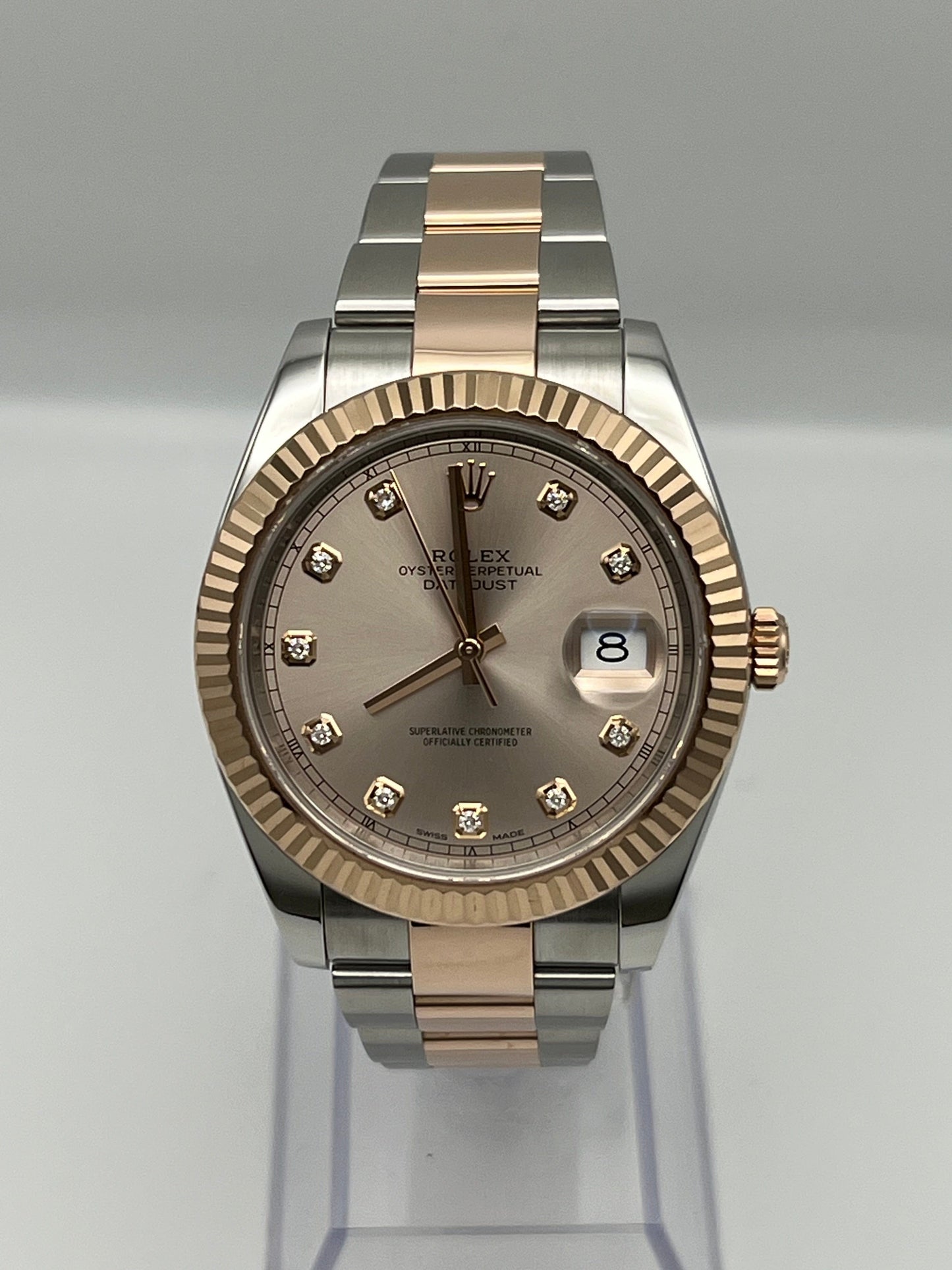 2025 Watch Datejust 126331 Rose Gold Stainless Steel Sundust Diamond Dial (2022)