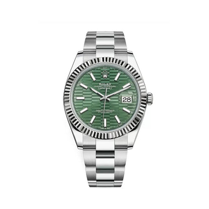 2025 Watch Datejust 126334 Stainless Steel Green Motif Dial Oyster