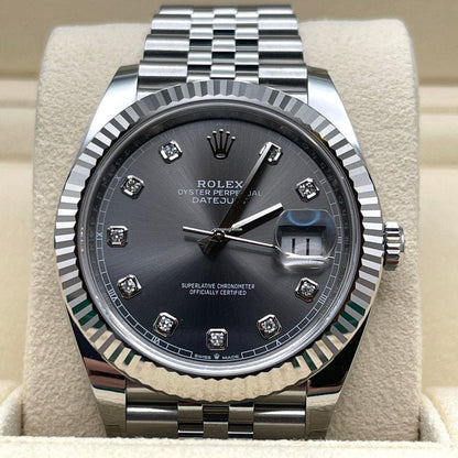 2025 Watch Datejust 126334 Stainless Steel Slate Diamond Dial Jubilee