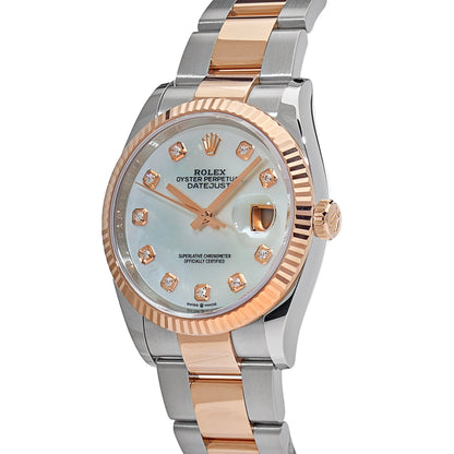2025 Watch Datejust 126231 Rose Gold Stainless Steel Mother of Pearl Diamond Dial