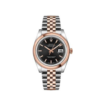 2025 Watch Datejust 116201 Stainless Steel Rose Gold Black Dial
