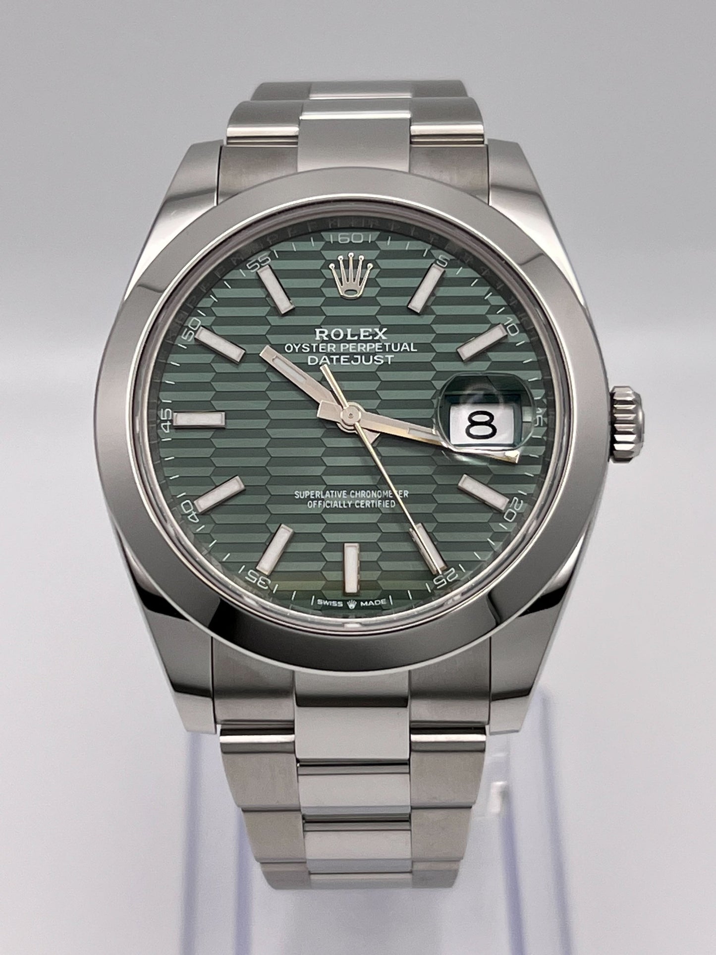 2025 Watch Datejust 126300 Stainless Steel Green Fluted-Motif Dial Oyster (2023)