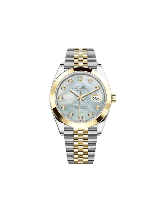 2025 Watch Datejust 126303 Stainless Steel Yellow Gold Mother of Pearl Diamond Dial Jubilee