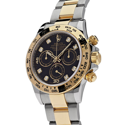 2025 Watch Daytona 116503 Yellow Gold Stainless Steel Black Diamond Dial