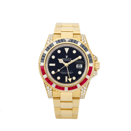 2025 Watch GMT-Master II 116758SARU Yellow Gold Black Dial