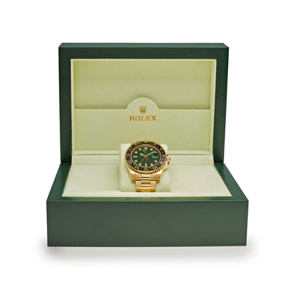 2025 Watch GMT-Master II 116718 Yellow Gold Green Dial Black Bezel
