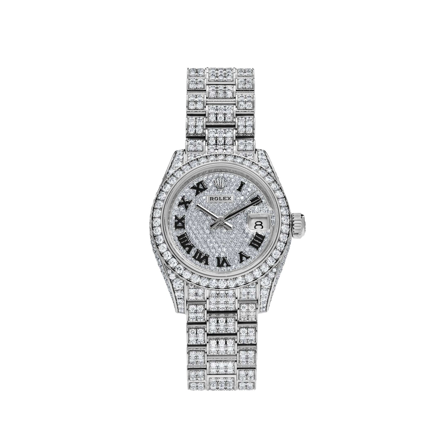 2025 Watch Datejust 279459RBR 'Ladies' White Gold Pave Set Diamonds