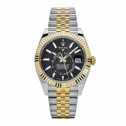 2025 Watch Sky-Dweller 326933 Stainless Steel Yellow Gold Jubilee Black Dial