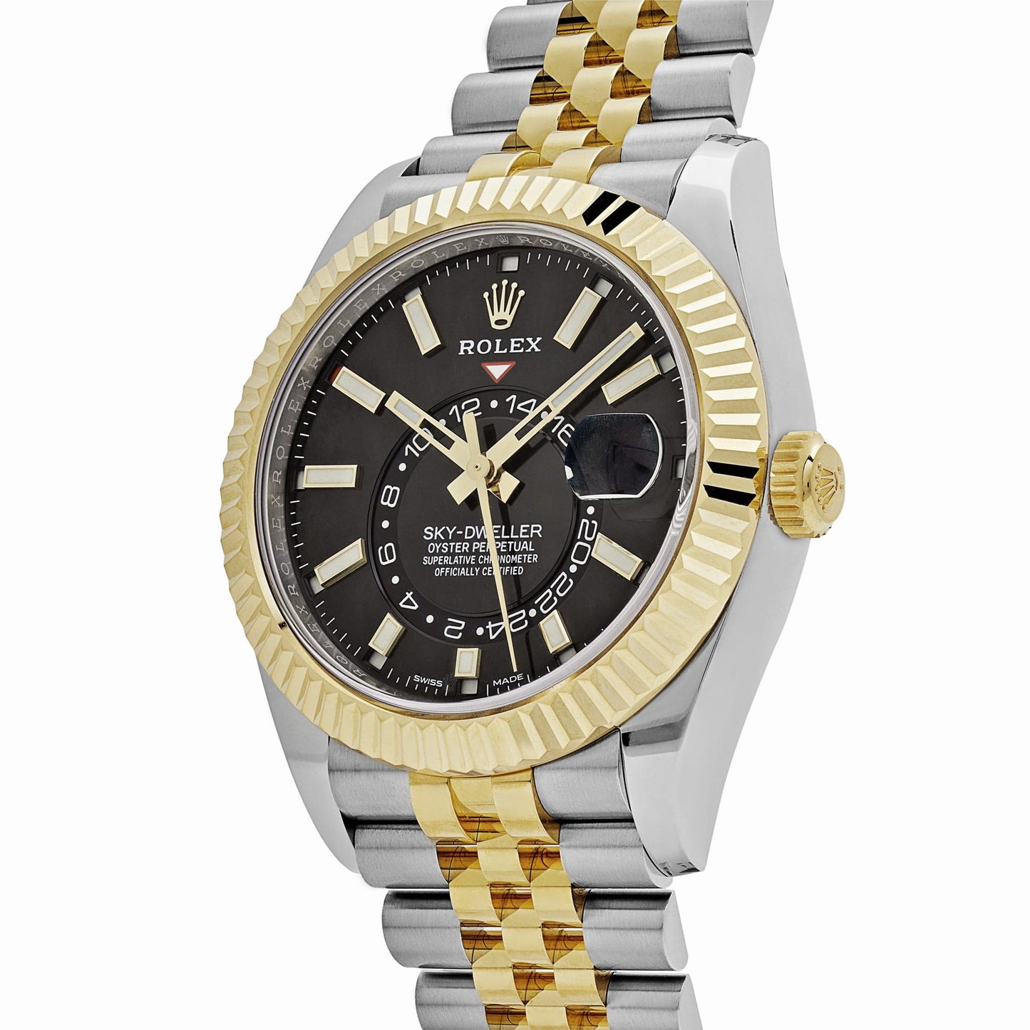 2025 Watch Sky-Dweller 326933 Stainless Steel Yellow Gold Jubilee Black Dial