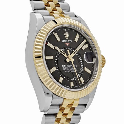 2025 Watch Sky-Dweller 326933 Stainless Steel Yellow Gold Jubilee Black Dial