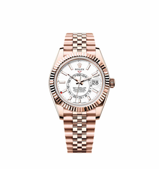 2025 Watch Sky-Dweller 336935 Everose Gold White Dial Jubilee
