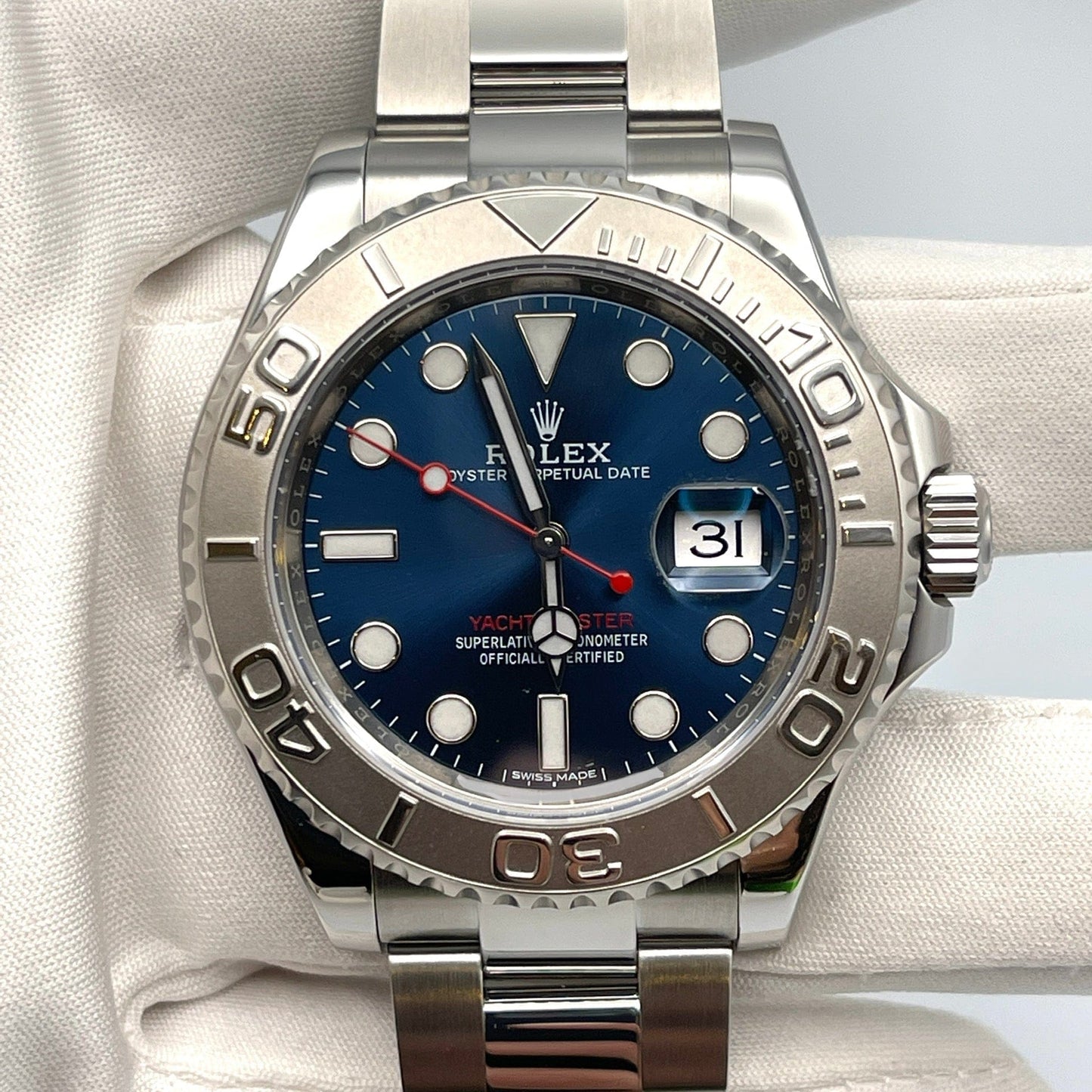 2025 Watch Yacht-Master 116622 Stainless Steel Platinum Blue Dial